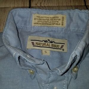 Natural Issue Boys blue button down shirt